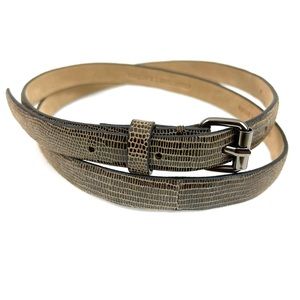 Ann Taylor Snake Embossed Leather Skinny Belt